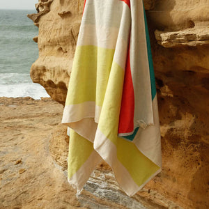 Beach towel | Pink Turquoise Lime Red
