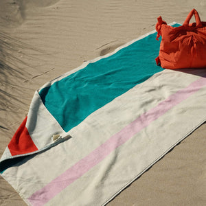 Beach towel | Pink Turquoise Lime Red