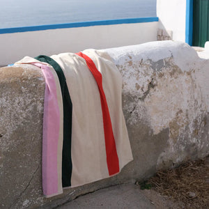 Beach towel | Red Dark Green Toffee Pink