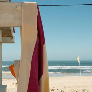 Beach towel | Yellow Fuchsia Orange Olive