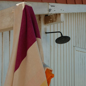 Beach towel | Yellow Fuchsia Orange Olive