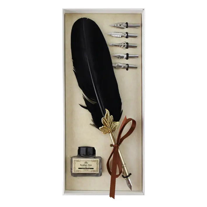 Black Feather Pen | Calligraphy Writing Set