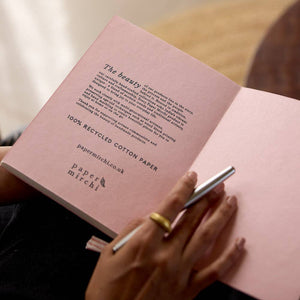 Block Printed Ruled Notebook | Marigold Glitz Blush