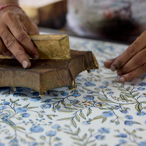 Block Printed Ruled Notebook | Song Birds Blue Stone