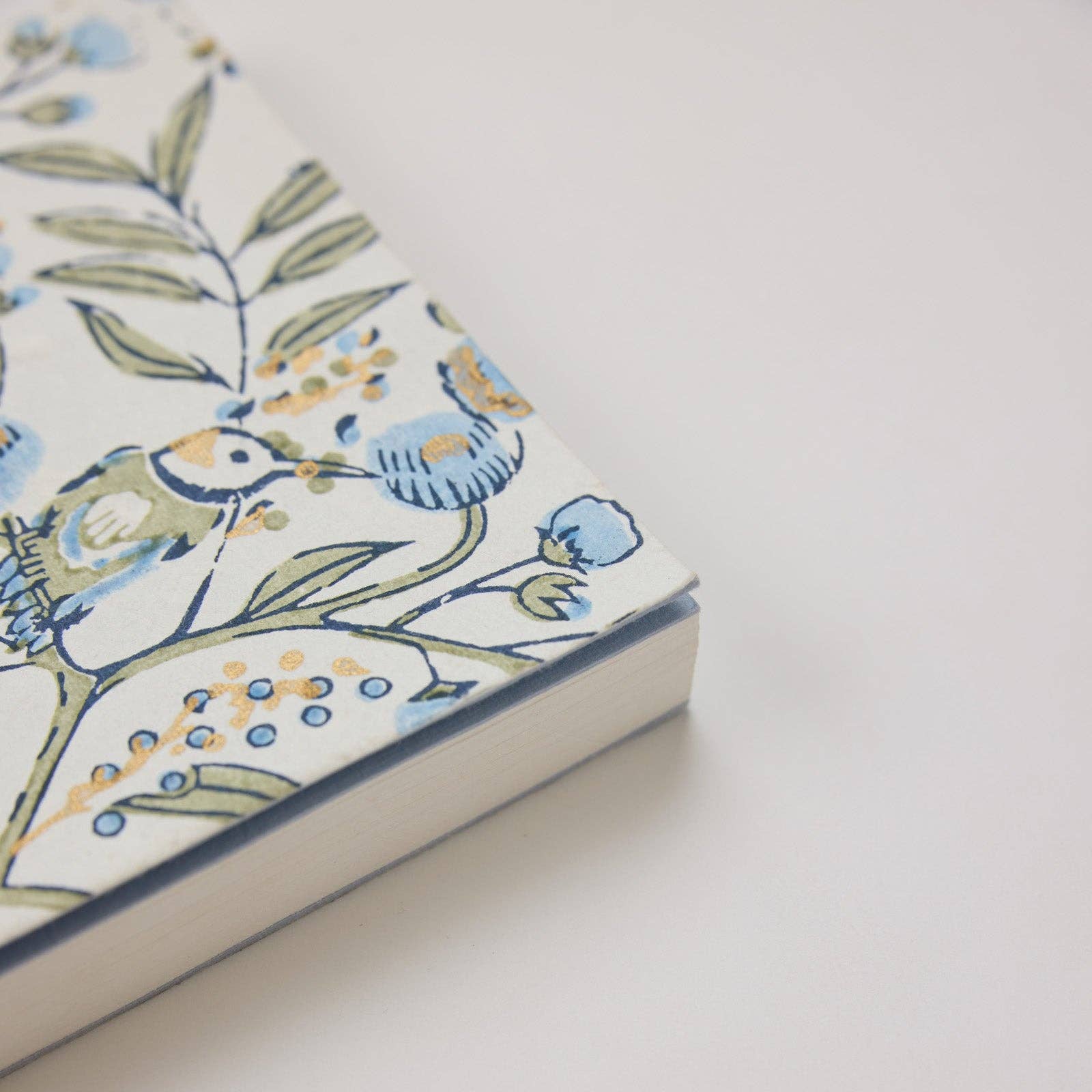 Block Printed Ruled Notebook | Song Birds Blue Stone