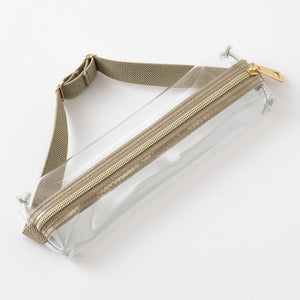 Book band Pen case B6 - A5 Clear × Beige