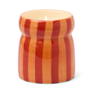 Cabana Coral Striped Ceramic Candle | Spiced Apple