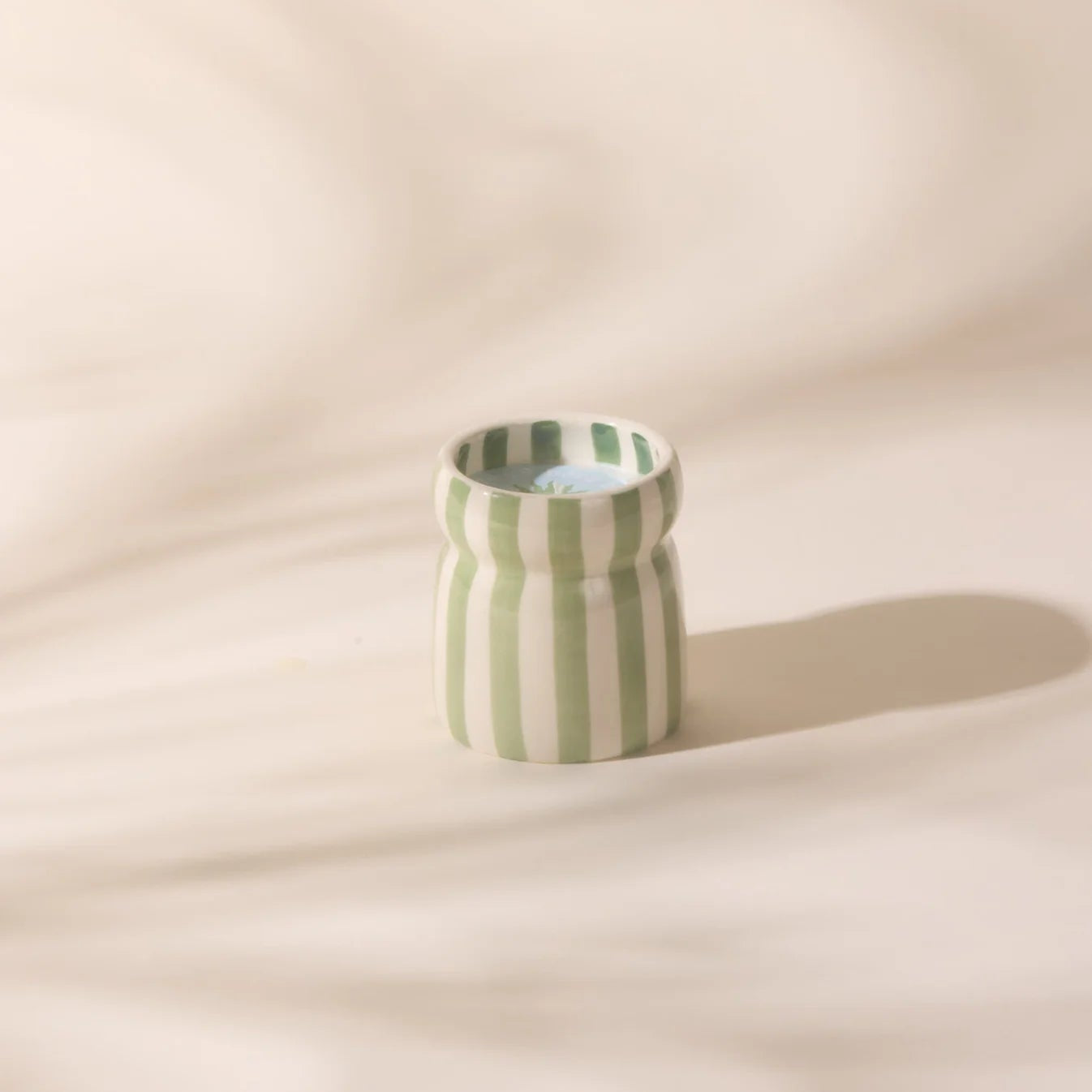 Cabana Pink Striped Ceramic Candle | Bora Bora