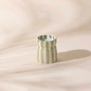 Cabana Pink Striped Ceramic Candle | Bora Bora