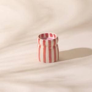Cabana Red Striped Ceramic Candle | Hibiscus Bay