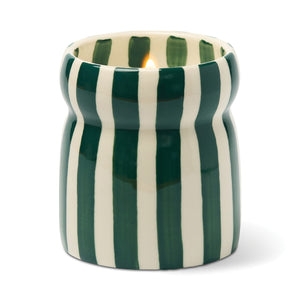 Cabana Teal Striped Ceramic Candle | Isla Fresa