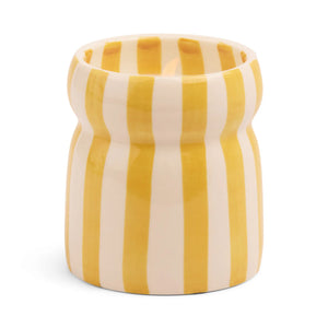 Cabana Yellow Striped Ceramic Candle | Gold Coast