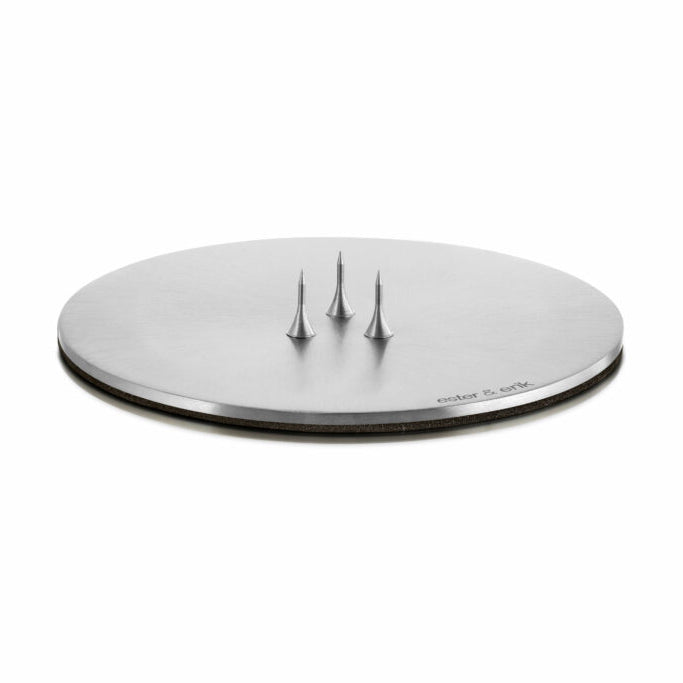 Candle Plates Small | Matt Silver