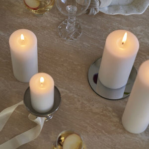 Candle Plates Small | Matt Silver