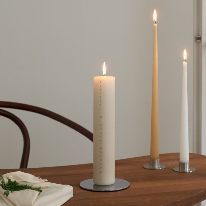 Candle Plates Small | Matt Silver