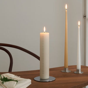 Candle Plates Small | Matt Silver