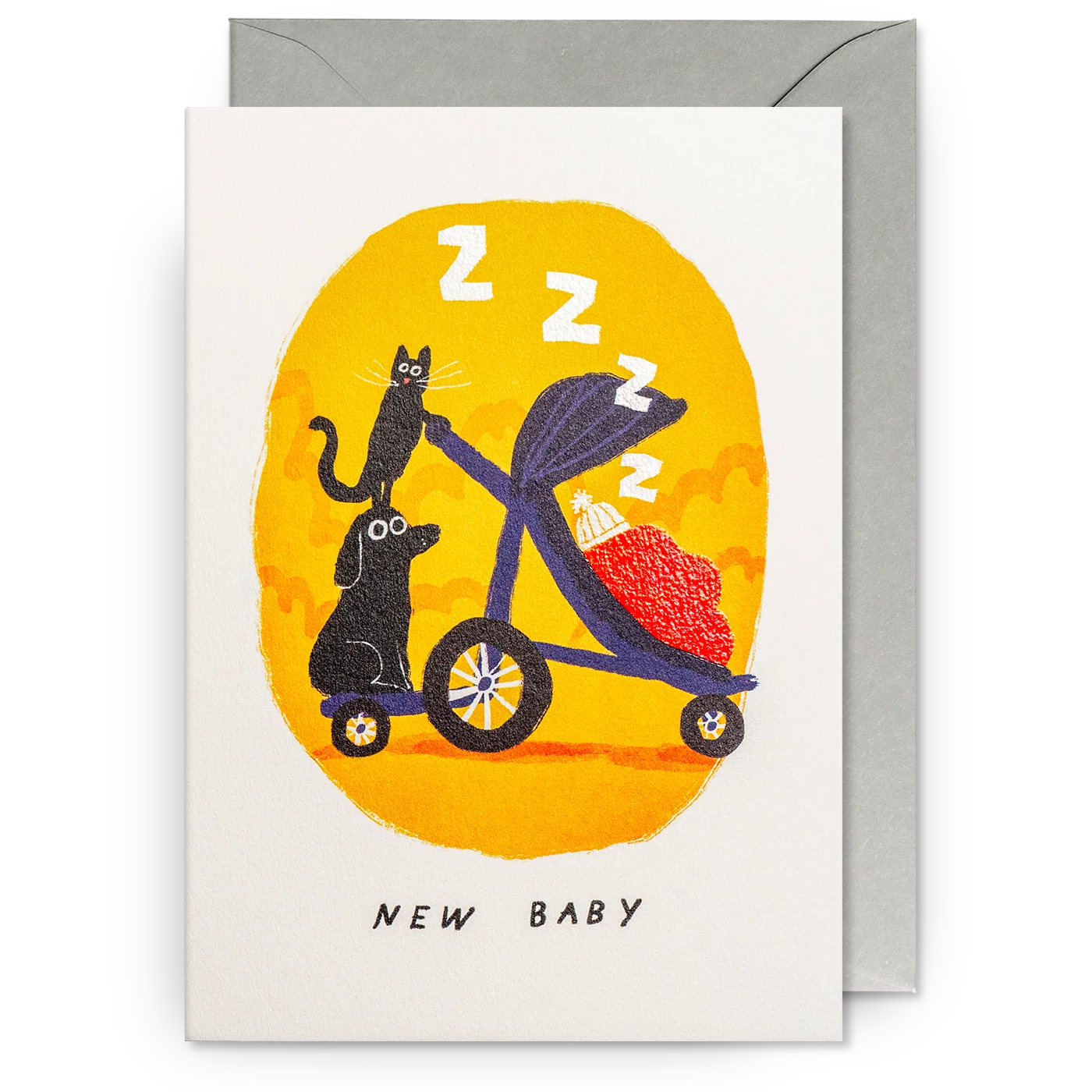 Cat & Dog Pram | John Bond | New Baby Card