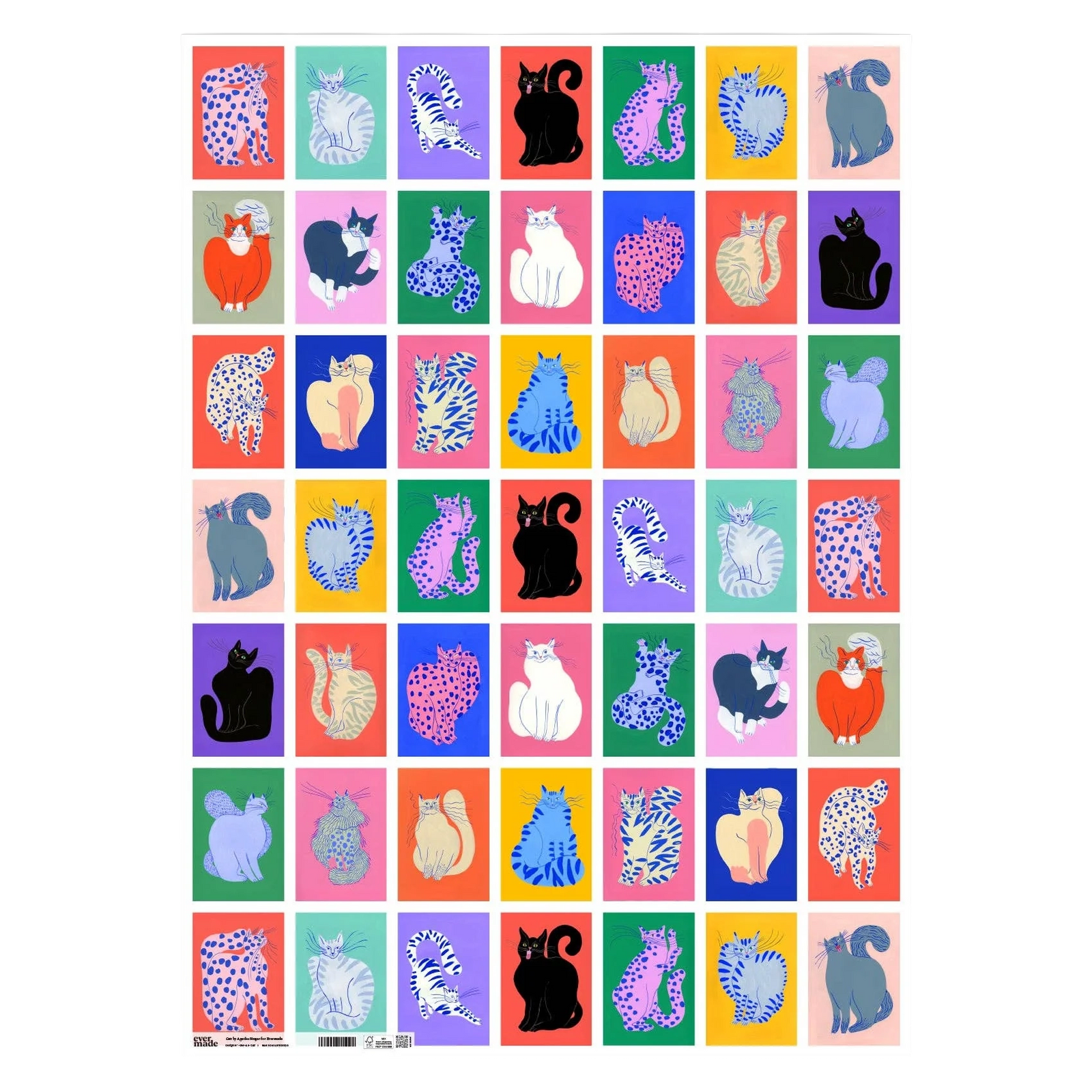 Cats Gift Wrap by Agathe Singer