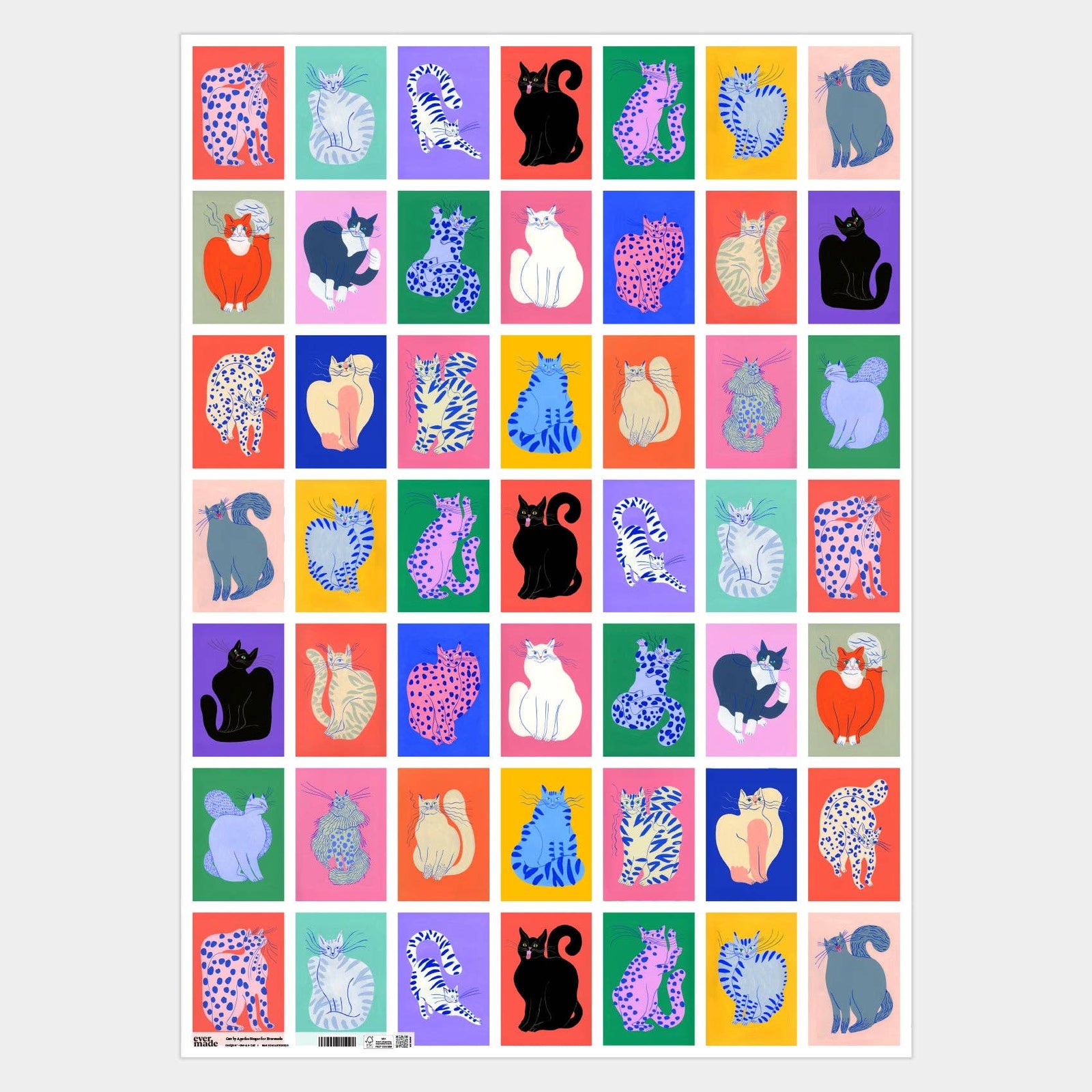 Cats Gift Wrap by Agathe Singer