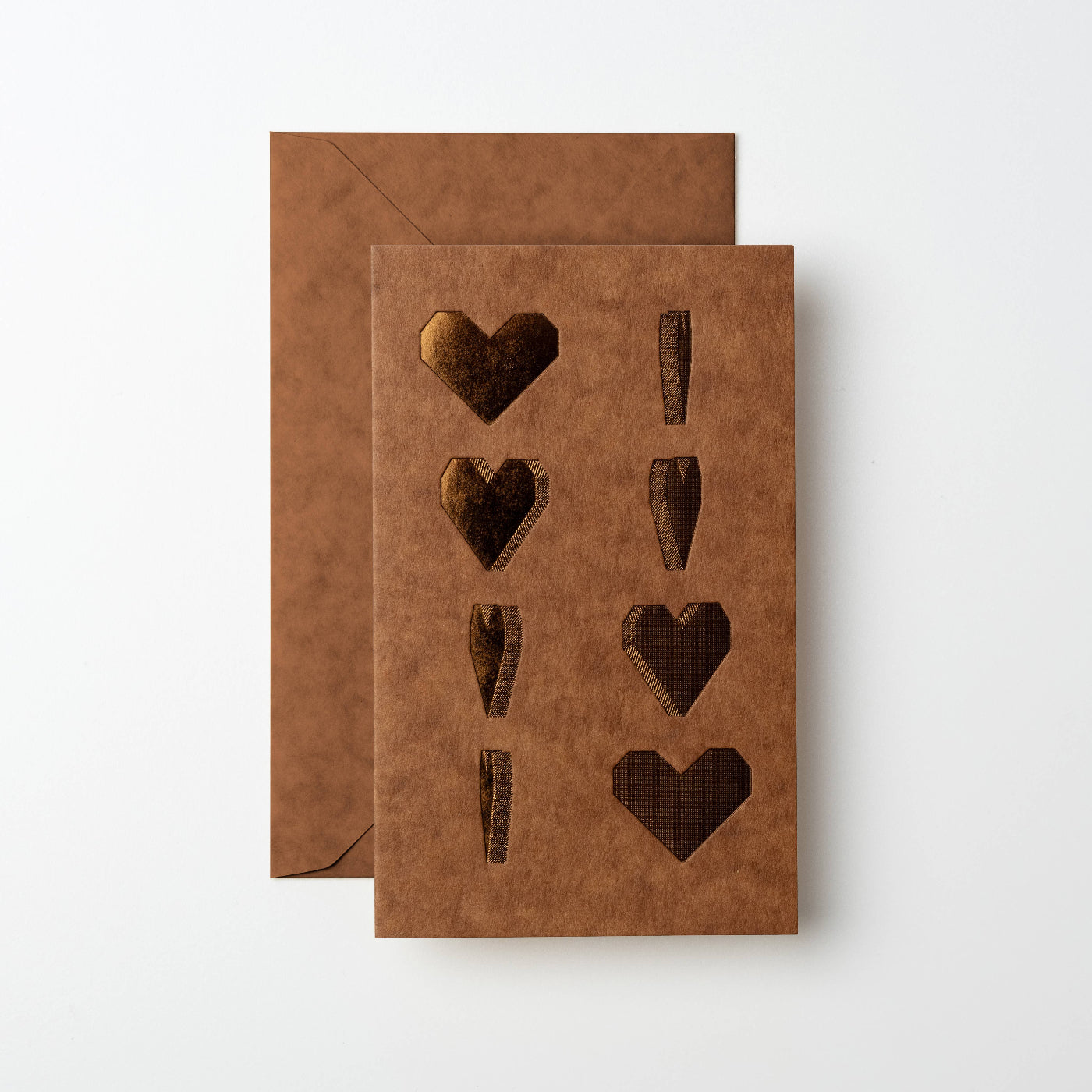 Chocolate-Brown Foil Card | Spinning Heart: Chocolate