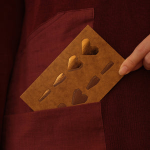 Chocolate-Brown Foil Card | Spinning Heart: Chocolate