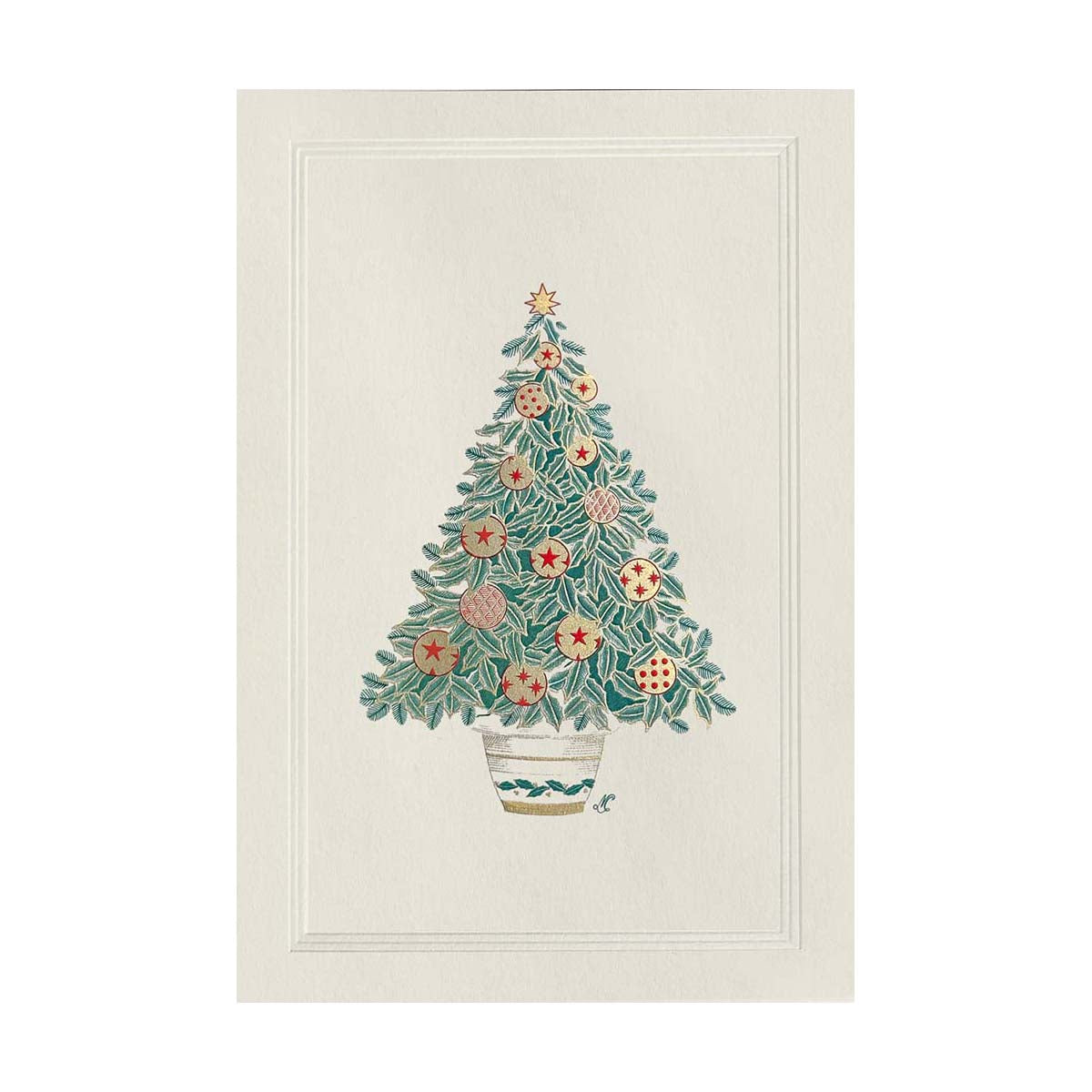 Engraved christmas tree card by original crown mill