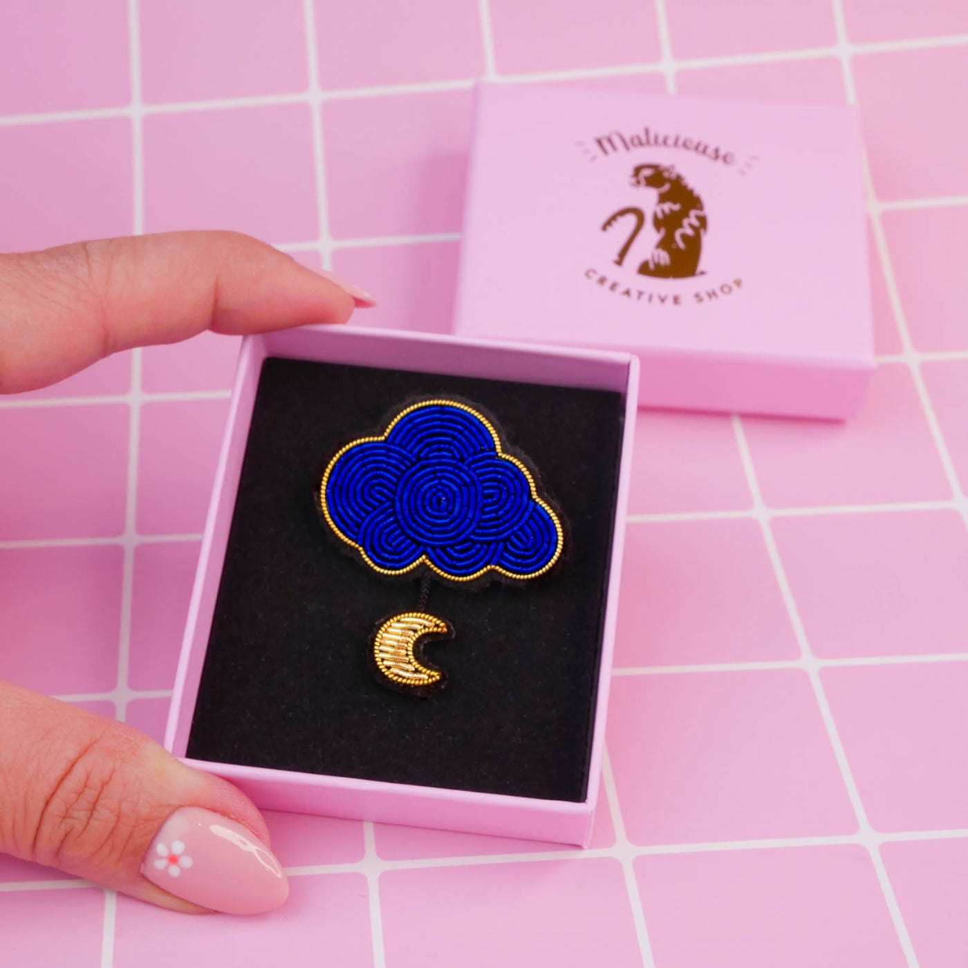 Cloud & Moon Brooch