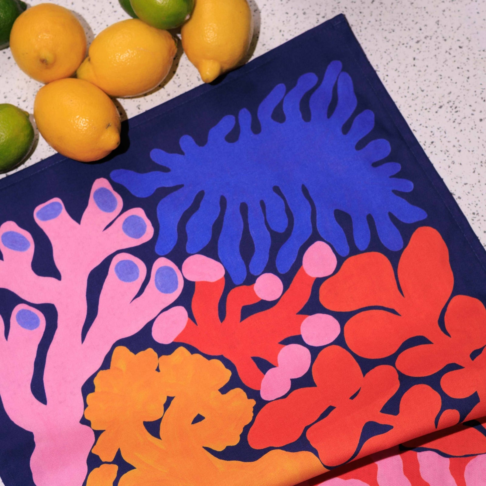 Coral Tea Towel by Liv Lee