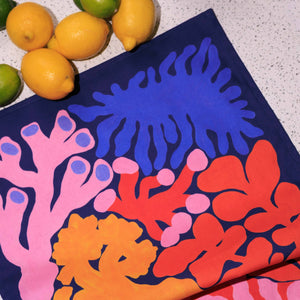 Coral Tea Towel by Liv Lee