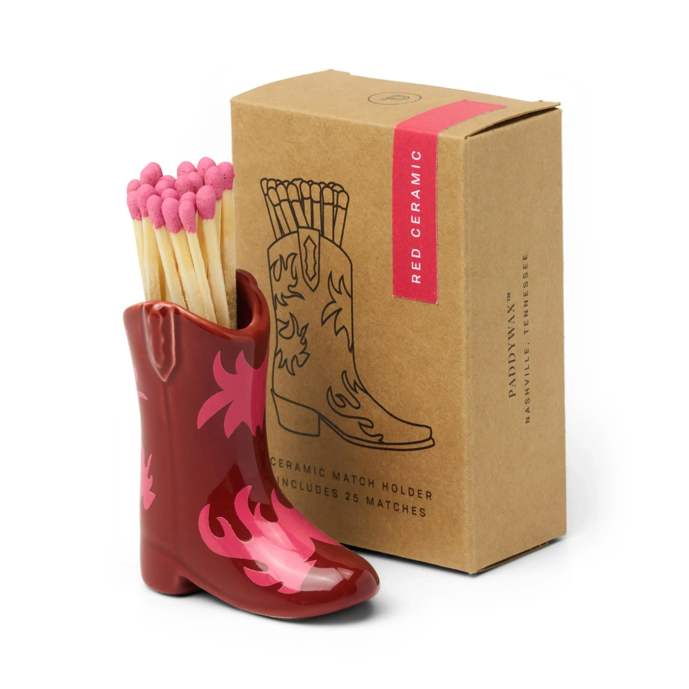 Cowboy Boot Match Holder | Red & Pink