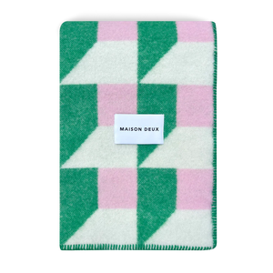 Cubics Blanket Grass Pink