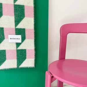 Cubics Blanket Grass Pink