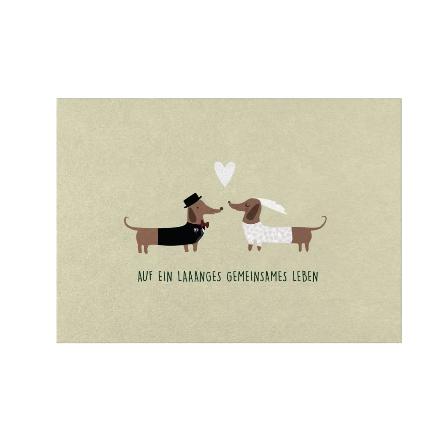 Dachshund Bridal Couple | Postcard