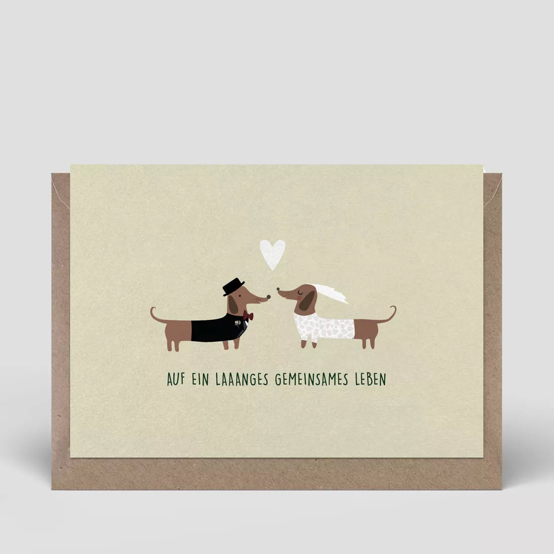 Dachshund Bride & Groom | Wedding Card