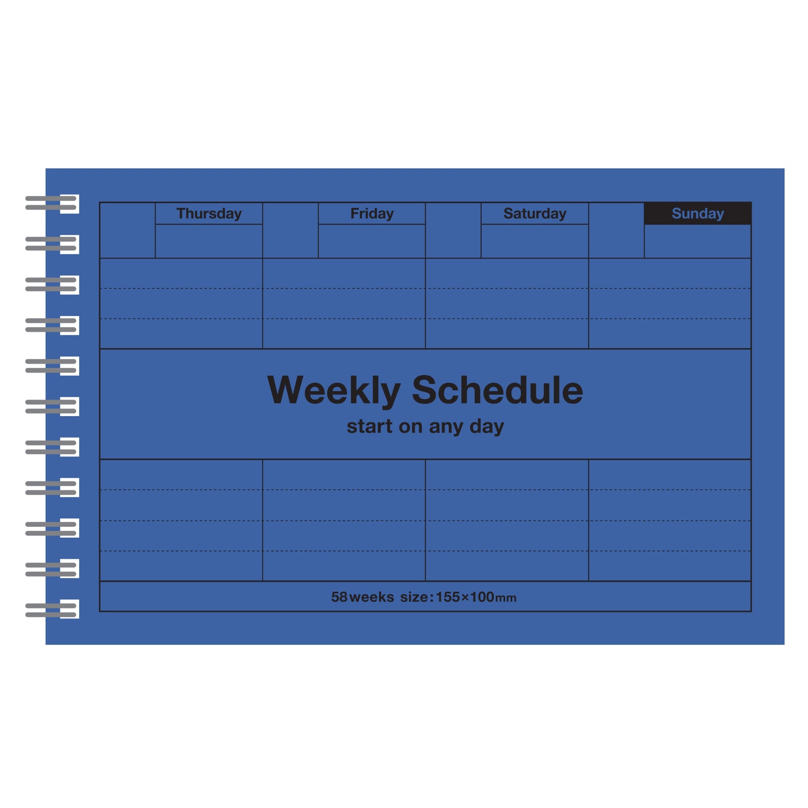 Dayfree Weekly Schedule | Blue