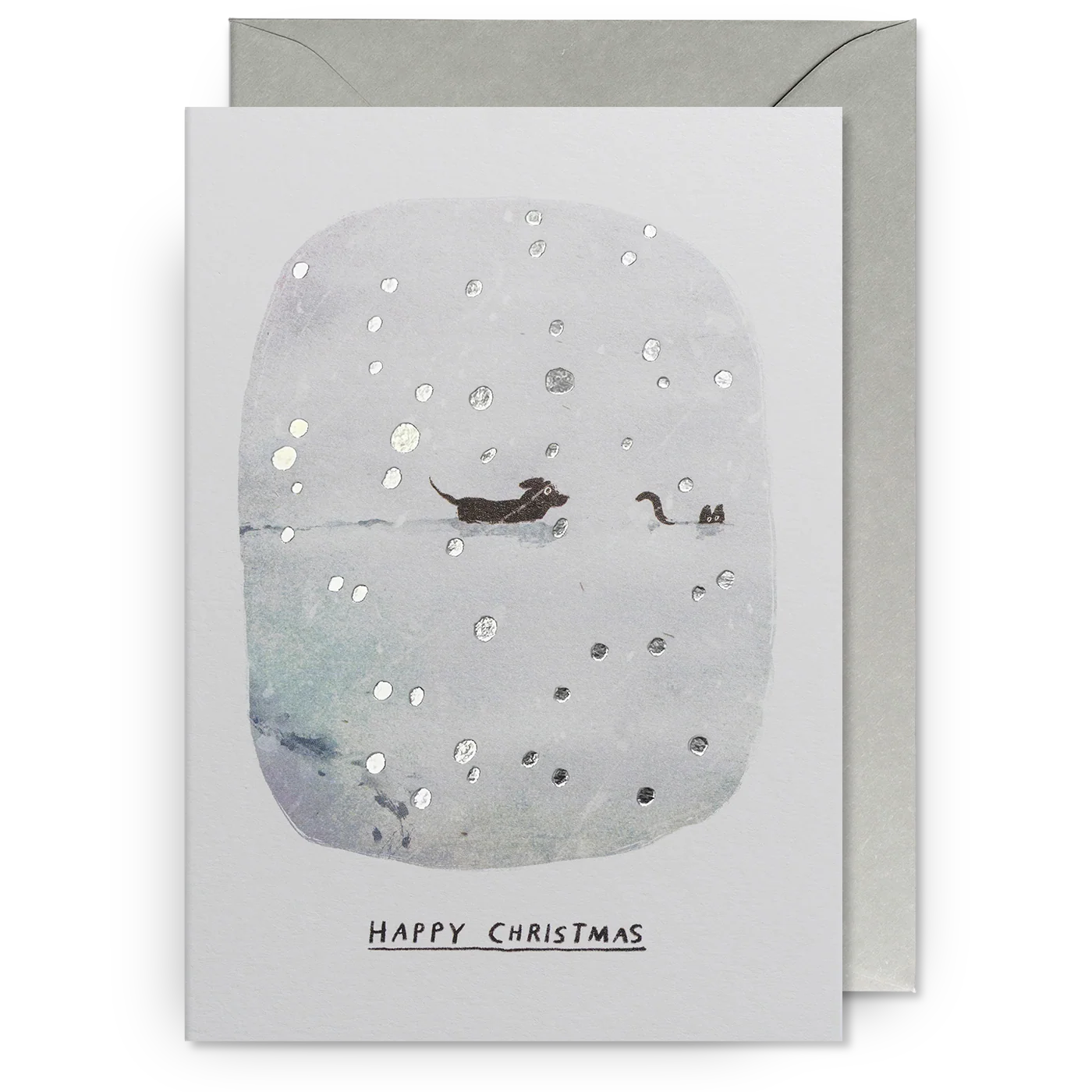 Deep Snow Cat & Dog | John Bond | Christmas Card