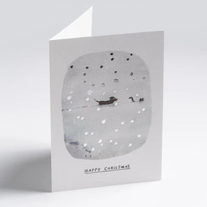 Deep Snow Cat & Dog | John Bond | Christmas Card