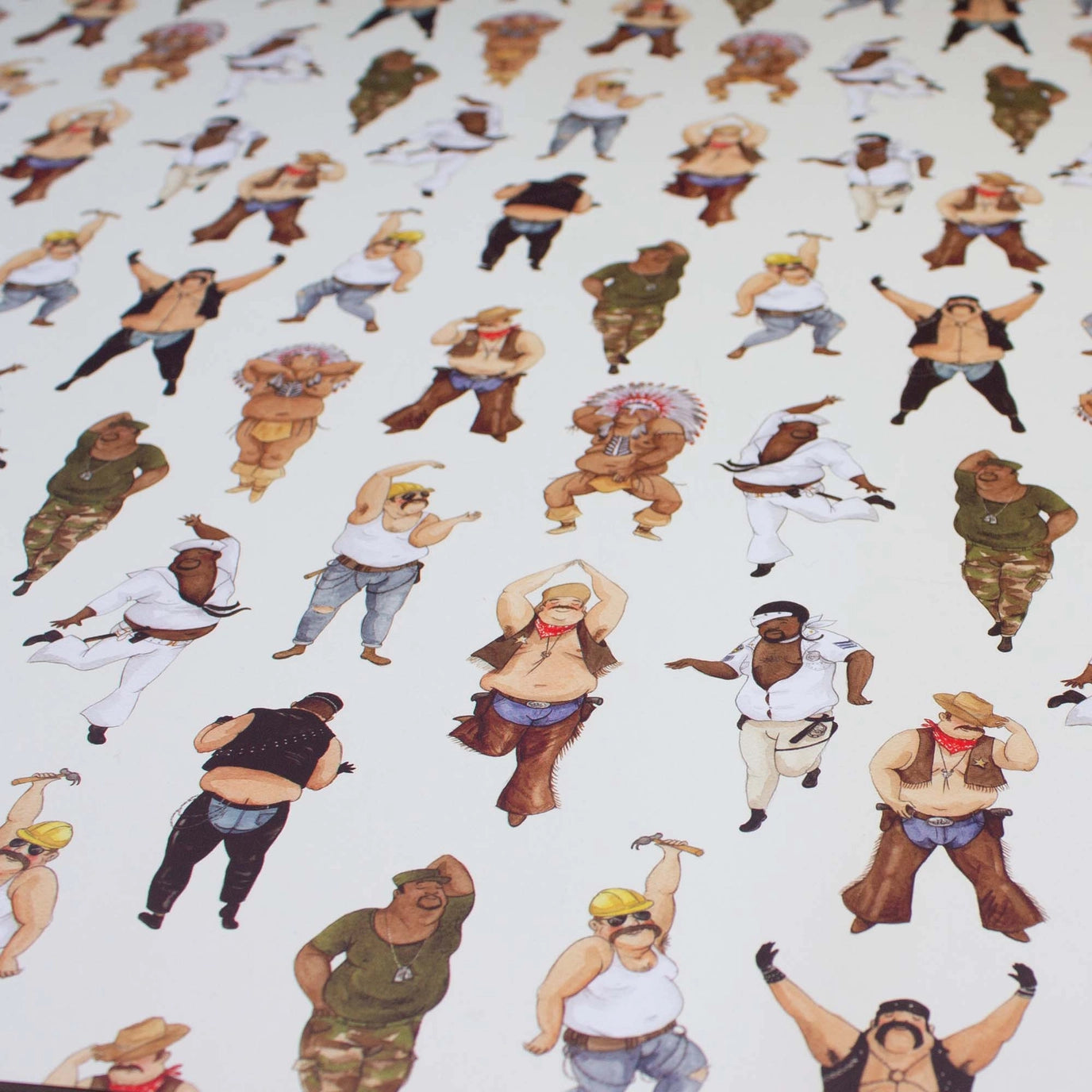 Disco Dancing Men Birthday Wrapping Paper