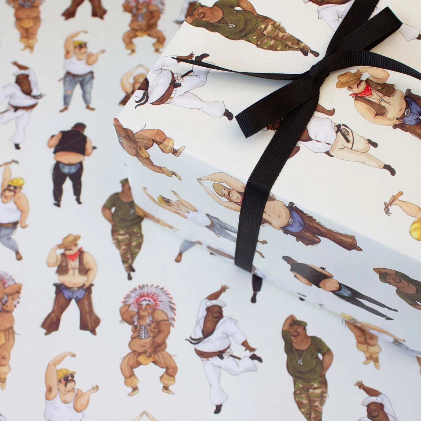 Disco Dancing Men Birthday Wrapping Paper