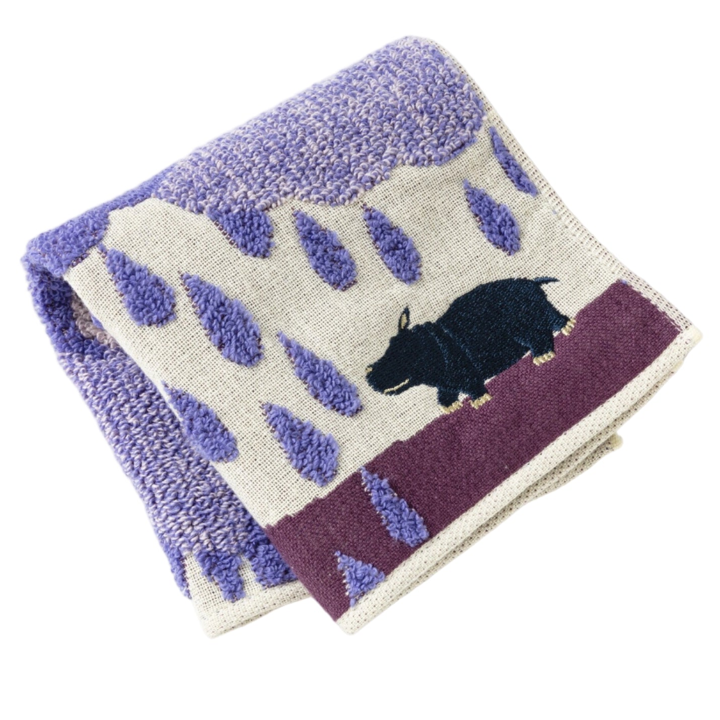 Dish Cloth Hippo Purple