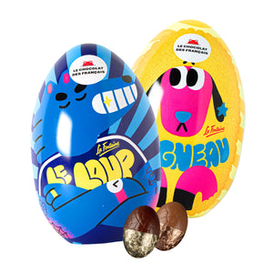 Easter Metal Egg Filled with Eggs | Dark & Milk Chocolate | Organic