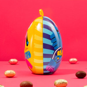 Easter Metal Egg Filled with Eggs | Dark & Milk Chocolate | Organic