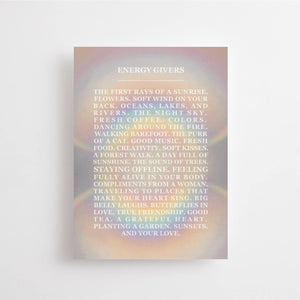 Energy Givers Postcard