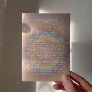 Energy Givers Postcard