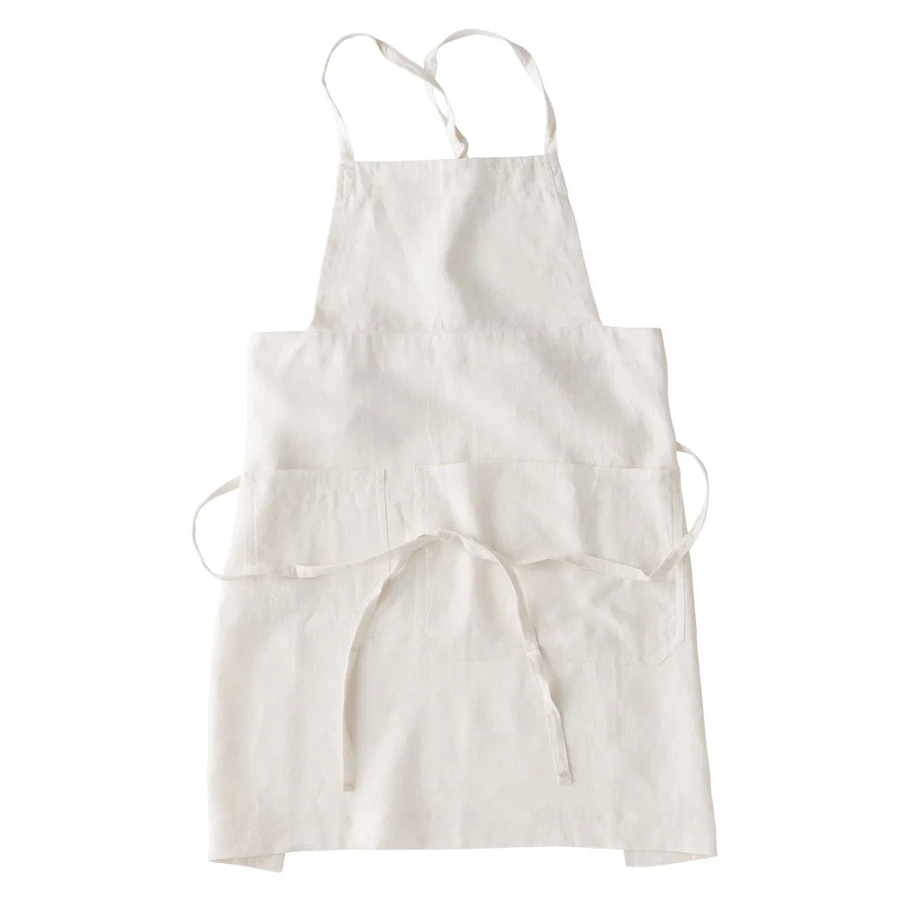 FUTO Linen Full Apron | White