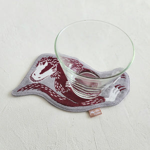 Fabric Coaster Feathered Dinosaur