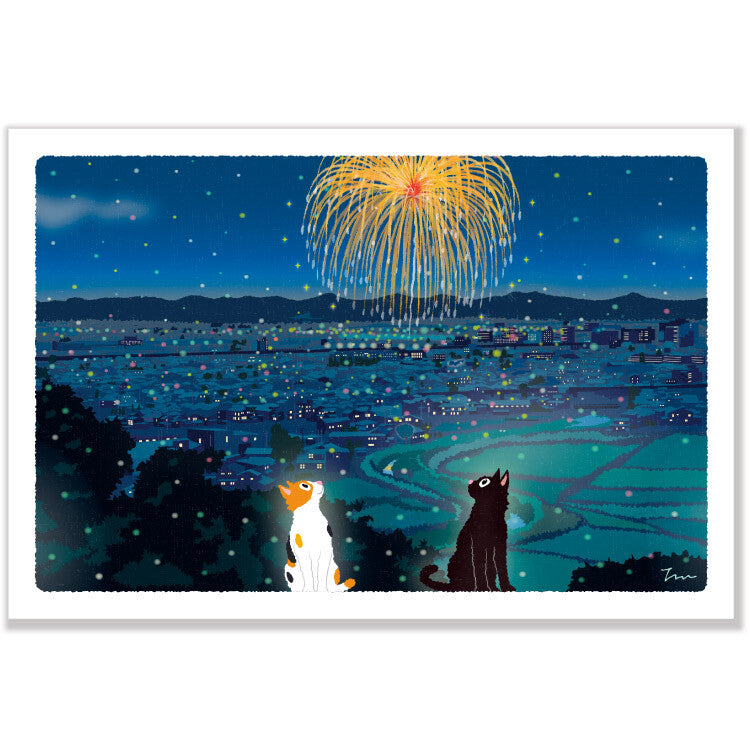 Fireworks in Summer Postcard