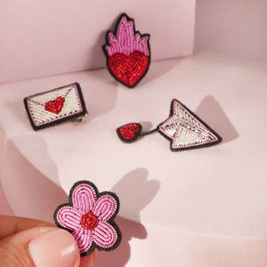Flaming Heart Brooch