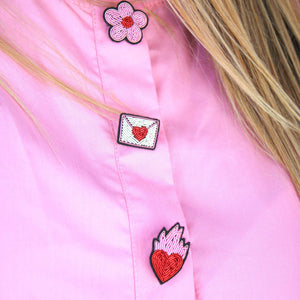 Flaming Heart Brooch
