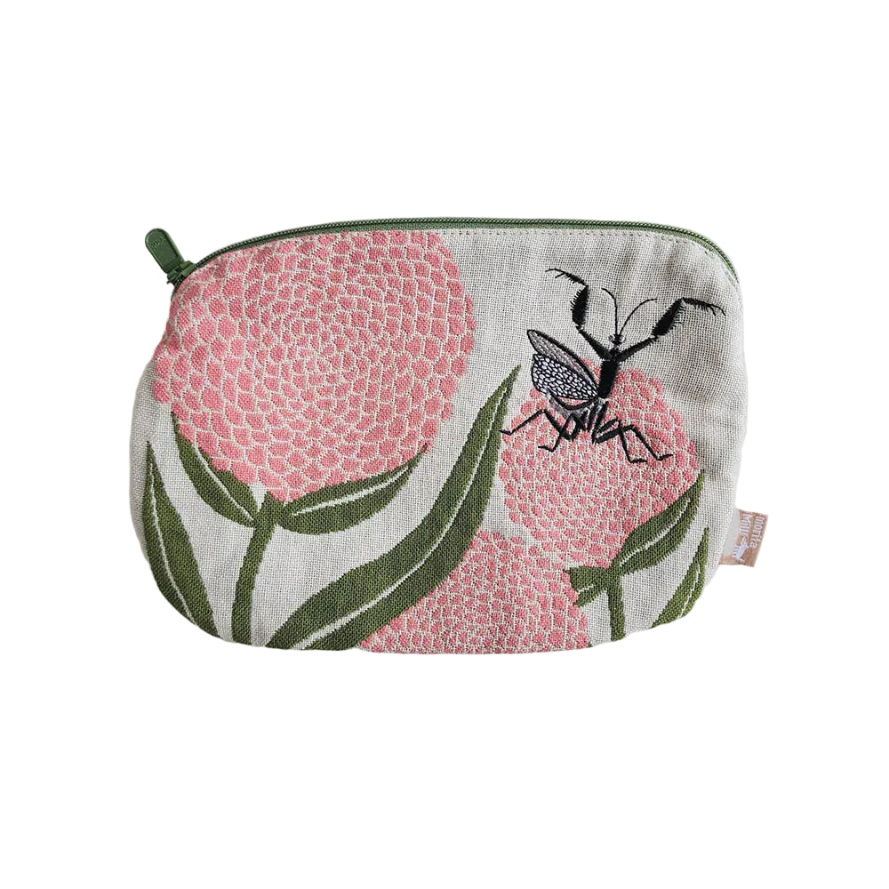 Flat Pouch | Flower and Praying Mantis
